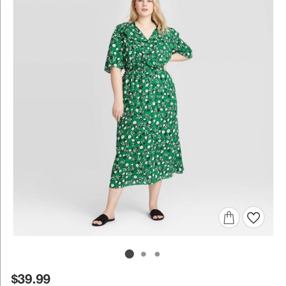Women's Small Size Floral Print Elbow Sleeve Dress